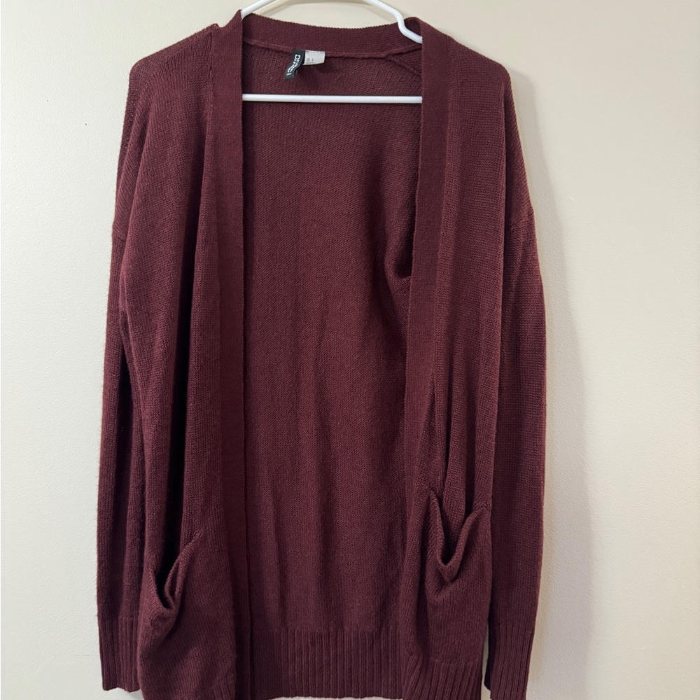 H&M Maroon Knit Cardigan